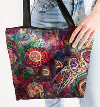 Load image into Gallery viewer, Canvas Zip Tote - &quot;Magenta Frenzy&quot;
