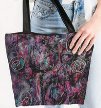 Load image into Gallery viewer, Canvas Zip Tote-&quot;Spiral Shadows&quot;
