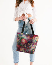Load image into Gallery viewer, Canvas Zip Tote - &quot;Magenta Frenzy&quot;
