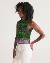 Load image into Gallery viewer, Women&#39;s Cropped Tank, &quot;Neon Garden&quot;
