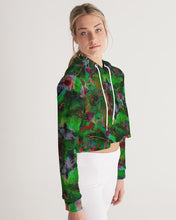 Load image into Gallery viewer, Women&#39;s Cropped Hoodie - &quot;Neon Garden&quot;
