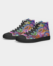 Load image into Gallery viewer, Women&#39;s Hightop Canvas Shoe - Black &quot;The Vines&quot;
