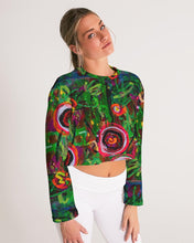 Load image into Gallery viewer, Women&#39;s Cropped Sweatshirt, &quot;Wild Flowers&quot;
