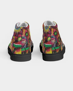 Women's Hightop Canvas Shoe - Black -"Lollipop Fantasy"