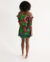 Load image into Gallery viewer, Women&#39;s Open Shoulder A-Line Dress, &quot;Wild Flowers&quot;
