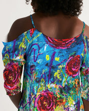 Load image into Gallery viewer, Women&#39;s Open Shoulder A-Line Dress - &quot;Twisted Rose&quot;
