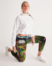 Load image into Gallery viewer, Women&#39;s Track Pants, &quot;Neon Garden at Night&quot;

