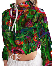 Load image into Gallery viewer, Women&#39;s Cropped Windbreaker, &quot;Wild Flowers&quot;

