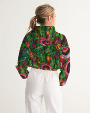 Load image into Gallery viewer, Women&#39;s Cropped Windbreaker, &quot;Wild Flowers&quot;

