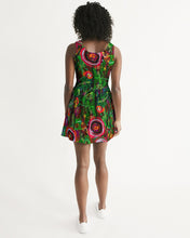 Load image into Gallery viewer, Women&#39;s Scoop Neck Skater Dress, &quot;Wild Flowers&quot;
