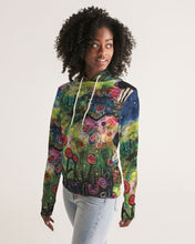 Load image into Gallery viewer, Women&#39;s Hoodie - &quot;Neon Garden at Night&quot;
