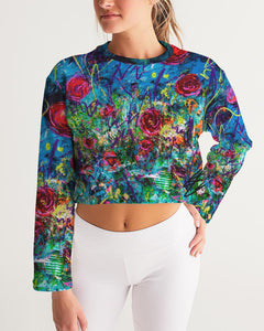 Women's Cropped Sweatshirt - "Twisted Rose"