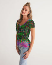 Load image into Gallery viewer, Women&#39;s V-Neck Tees - &quot;Neon Garden&quot;
