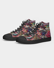 Load image into Gallery viewer, Women&#39;s Hightop Canvas Shoe - Black &quot;Blood Rose&quot;
