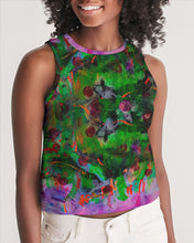 Load image into Gallery viewer, Women&#39;s Cropped Tank, &quot;Neon Garden&quot;
