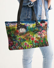 Load image into Gallery viewer, Stylish Tote, &quot;Neon Garden at Night&quot;
