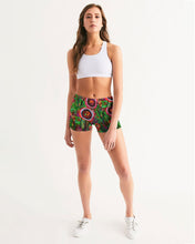 Load image into Gallery viewer, Mid-Rise Yoga Shorts, &quot;Wild Flowers&quot;
