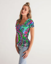 Load image into Gallery viewer, Women&#39;s V-Neck Tees - &quot;Kaleidoscope&quot;
