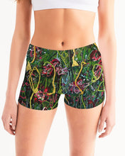 Load image into Gallery viewer, Mid-Rise Yoga Shorts - &quot;Dance of the Vines&quot;
