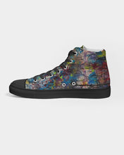 Load image into Gallery viewer, Women&#39;s Hightop Canvas Shoe - Black &quot;Metal Ghost&quot;
