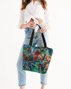 Canvas Zip Tote - "Twisted Rose"