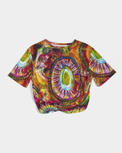 Load image into Gallery viewer, Twist-Front Cropped Tee, &quot;Lollipop Fantasy&quot;
