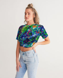 Twist-Front Cropped Tee - "Panic"