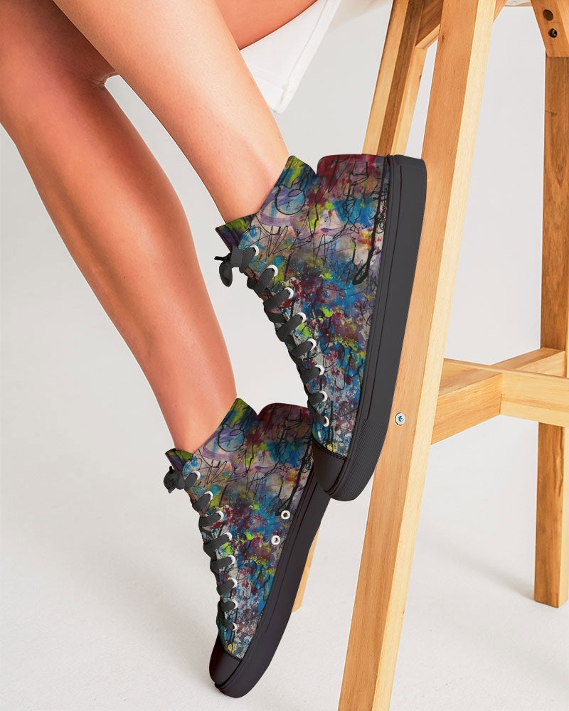 Women's Hightop Canvas Shoe - Black 