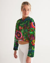 Load image into Gallery viewer, Women&#39;s Cropped Sweatshirt, &quot;Wild Flowers&quot;
