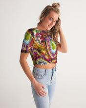 Load image into Gallery viewer, Twist-Front Cropped Tee, &quot;Lollipop Fantasy&quot;
