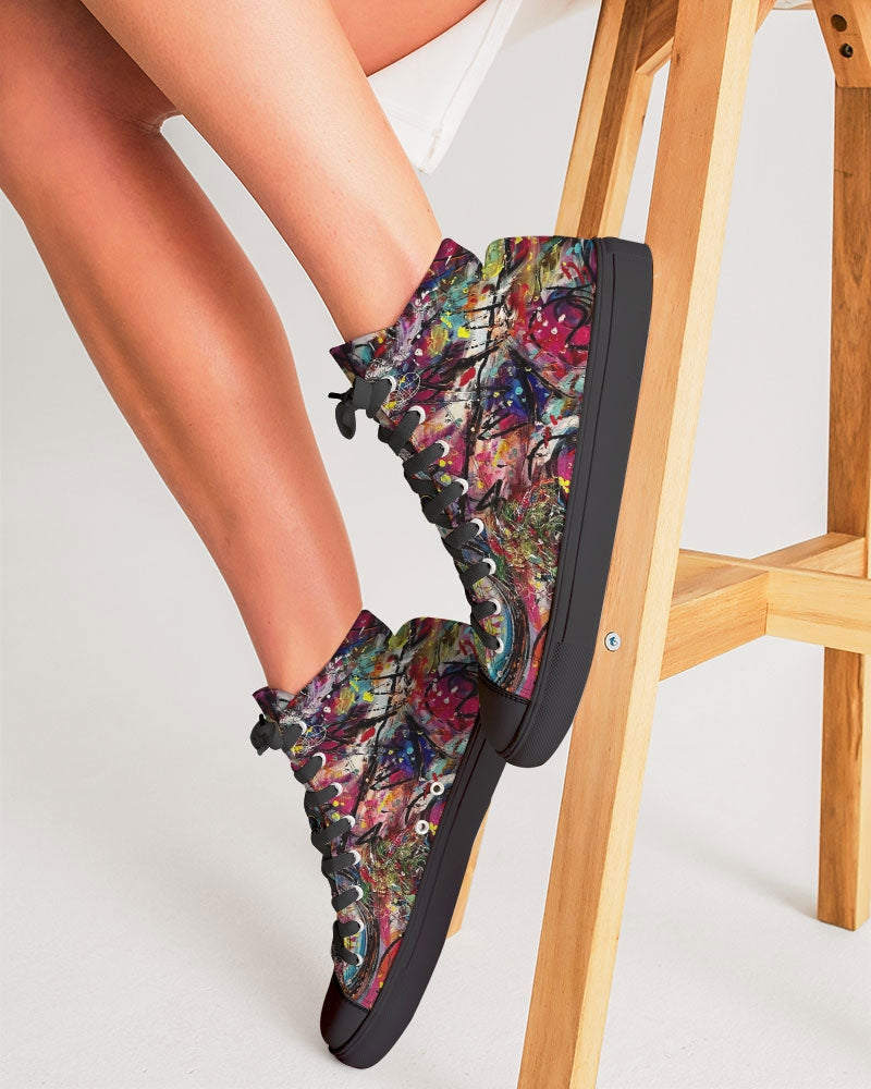 Women's Hightop Canvas Shoe - Black 