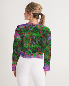 Women's Cropped Sweatshirt - "Neon Garden"