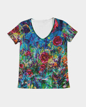 Load image into Gallery viewer, Women&#39;s V-Neck Tees - &quot;Twisted Rose&quot;
