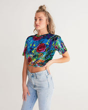 Load image into Gallery viewer, Twist-Front Cropped Tee - &quot;Twisted Rose&quot;
