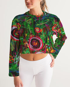 Women's Cropped Sweatshirt, "Wild Flowers"