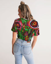 Load image into Gallery viewer, Twist-Front Cropped Tee, &quot;Wild Flowers&quot;
