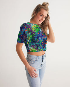 Twist-Front Cropped Tee - "Panic"