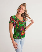 Load image into Gallery viewer, Women&#39;s V-Neck Tees, &quot;Wild Flowers &quot;
